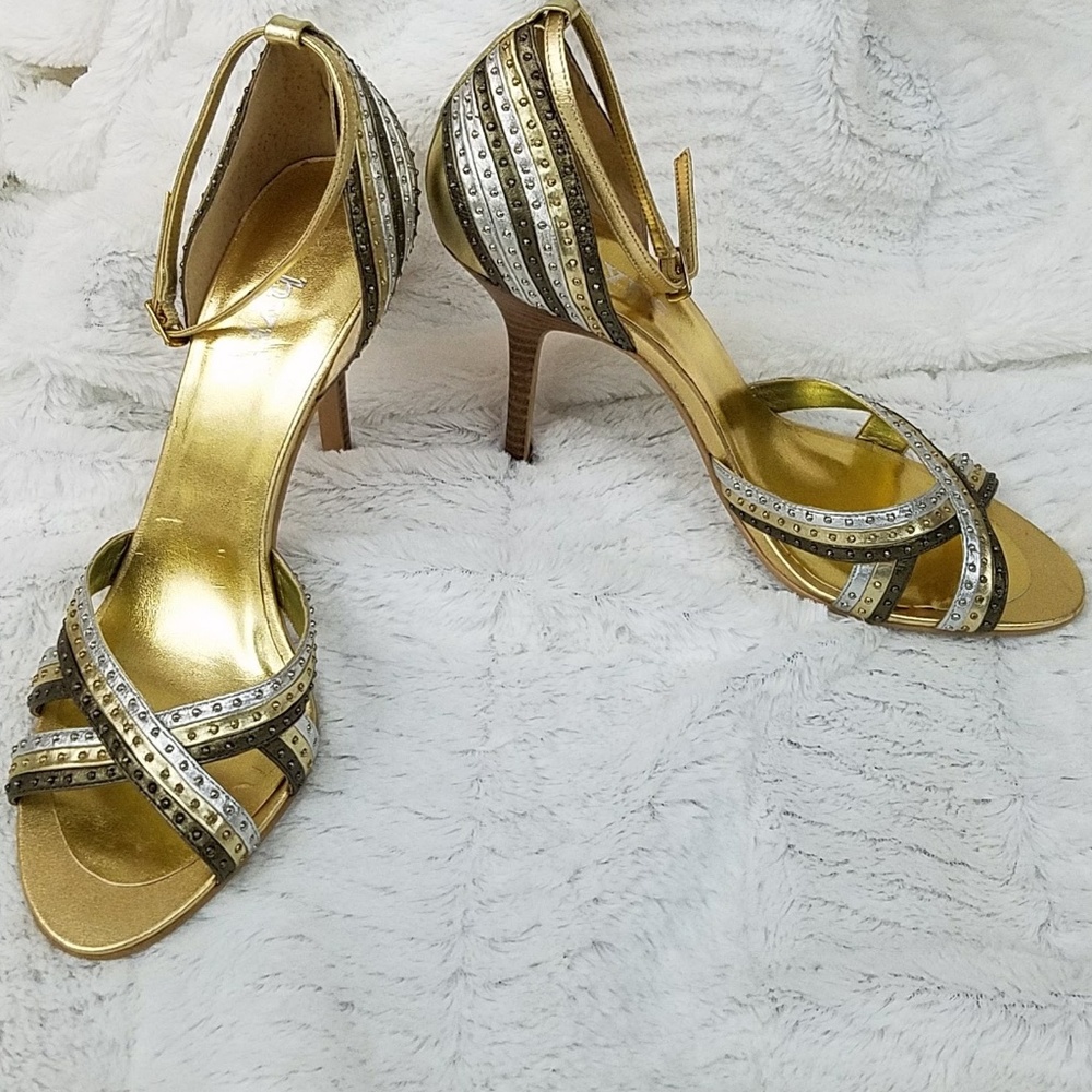 Hype Metallic Studded Stiletto Sandals
